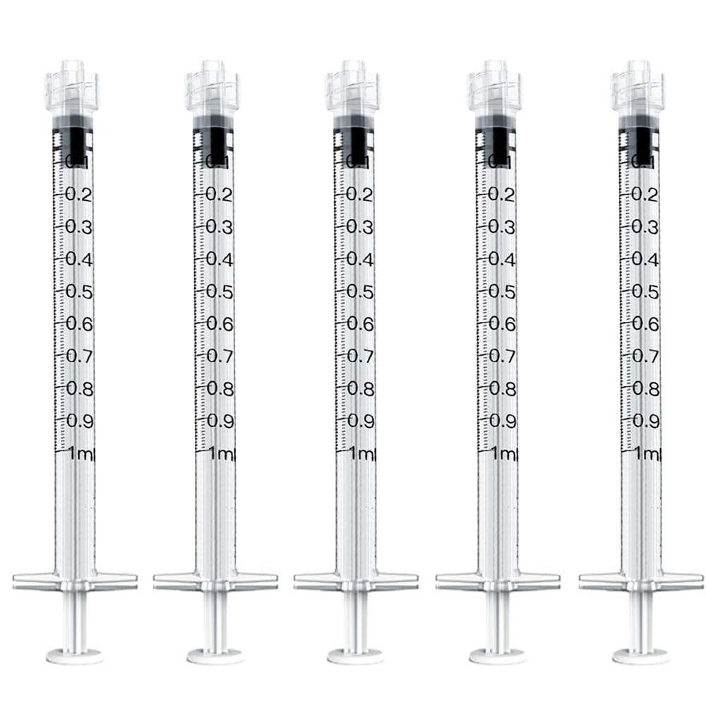 20 Pack 1mL Luer Lock Syringes without Needle, 1 ml cc Disposable Syringe
