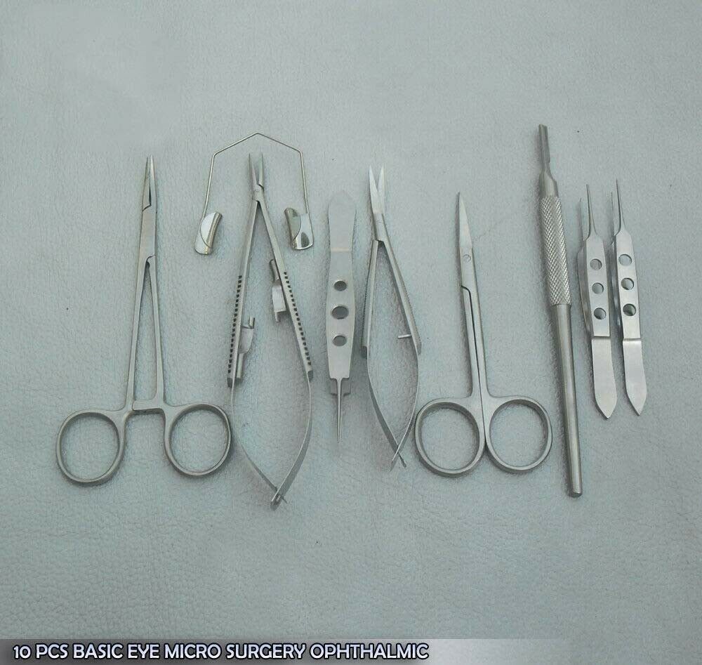 10 Pcs Basic Eye Micro Surgery Ophthalmic Scissors Surgical Instruments EY-021