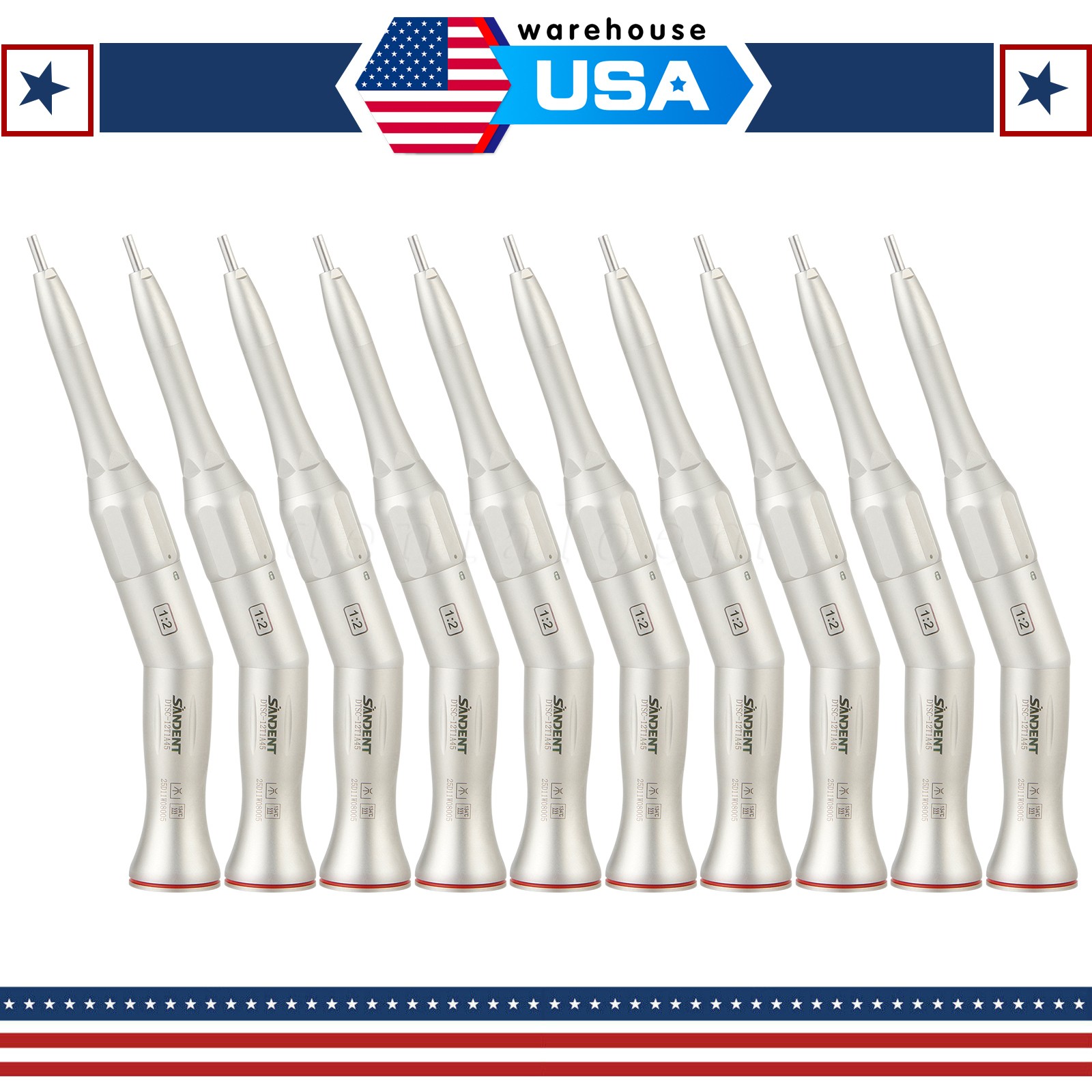 1-100 SANDENT Dental 1:2 Surgical Osteotomy Low Speed Handpiece 20º Contra Angle