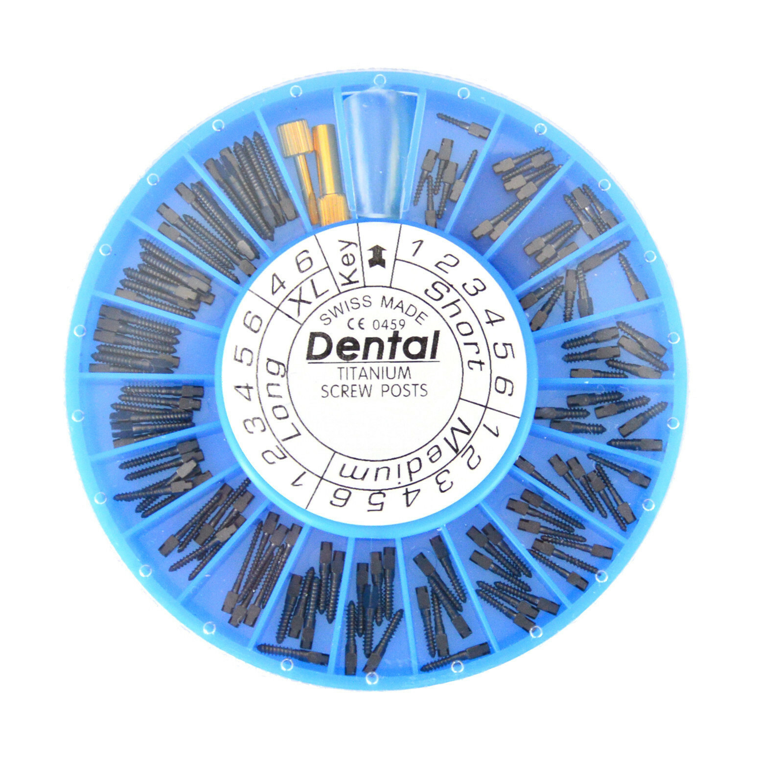 Dental Endodontic Screw Posts Kit SST/24K Gold Plated/Pure Titanium Nordin Type