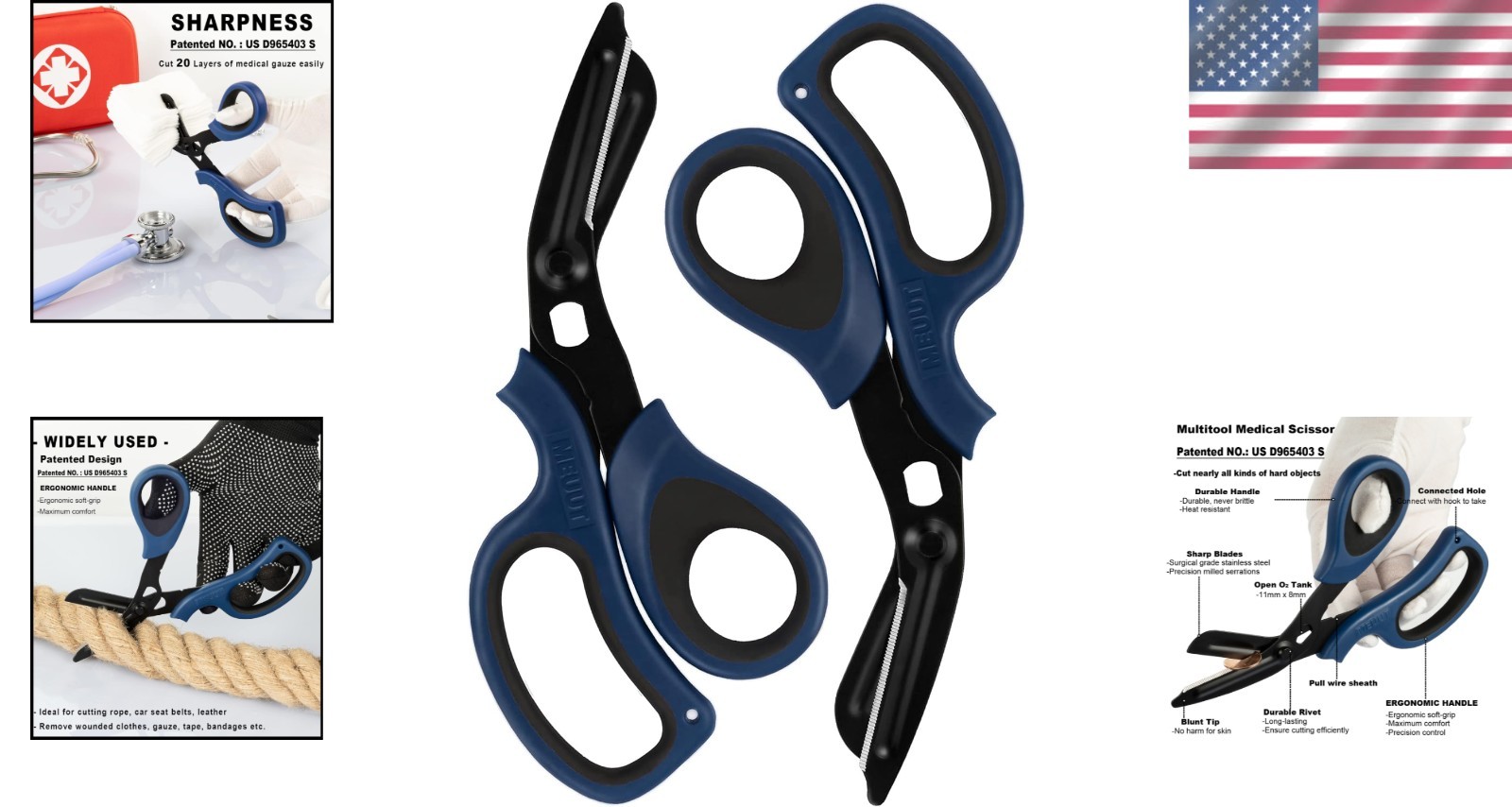 Professional 8-Inch Ambidextrous Medical Scissors – 2 Pack Trauma Shears