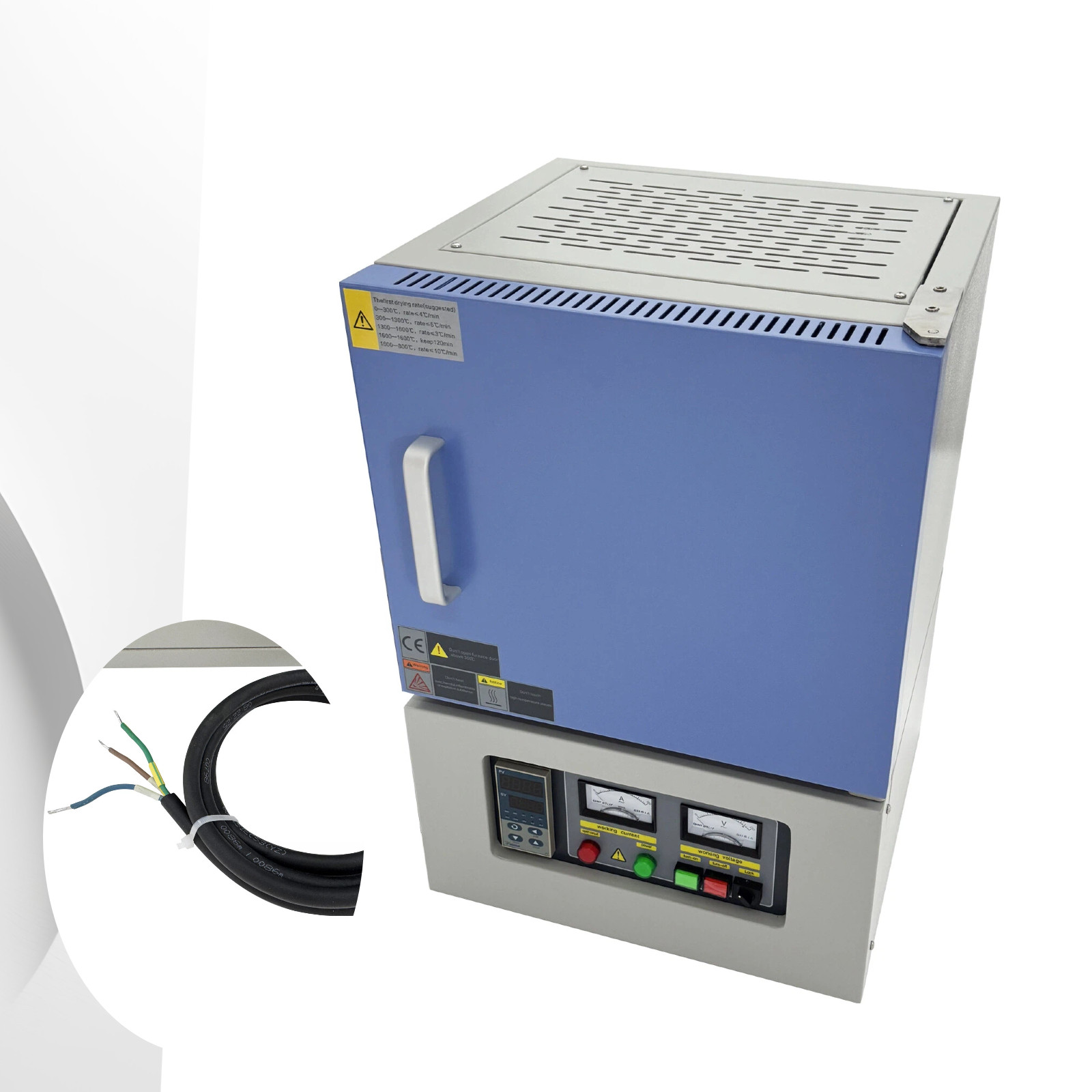 110V 2KW Muffle Furnace 1700°C Lab Furnace with Timer & Programmable Control