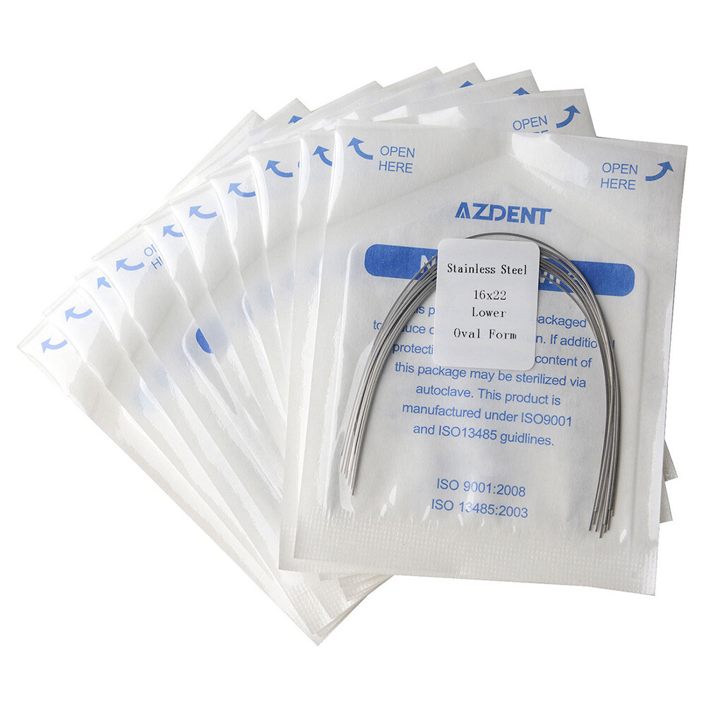 AZDENT 10pcs Dental Orthodontic Stainless steel Arch Wire (rectangular)