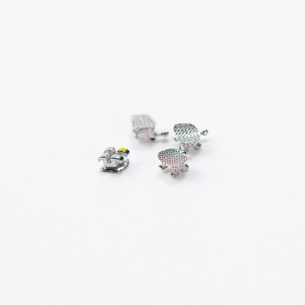 20Pcs Dental Orthodontic Brackets Braces Mini MBT Roth 022 345 Hooks Metal Mesh