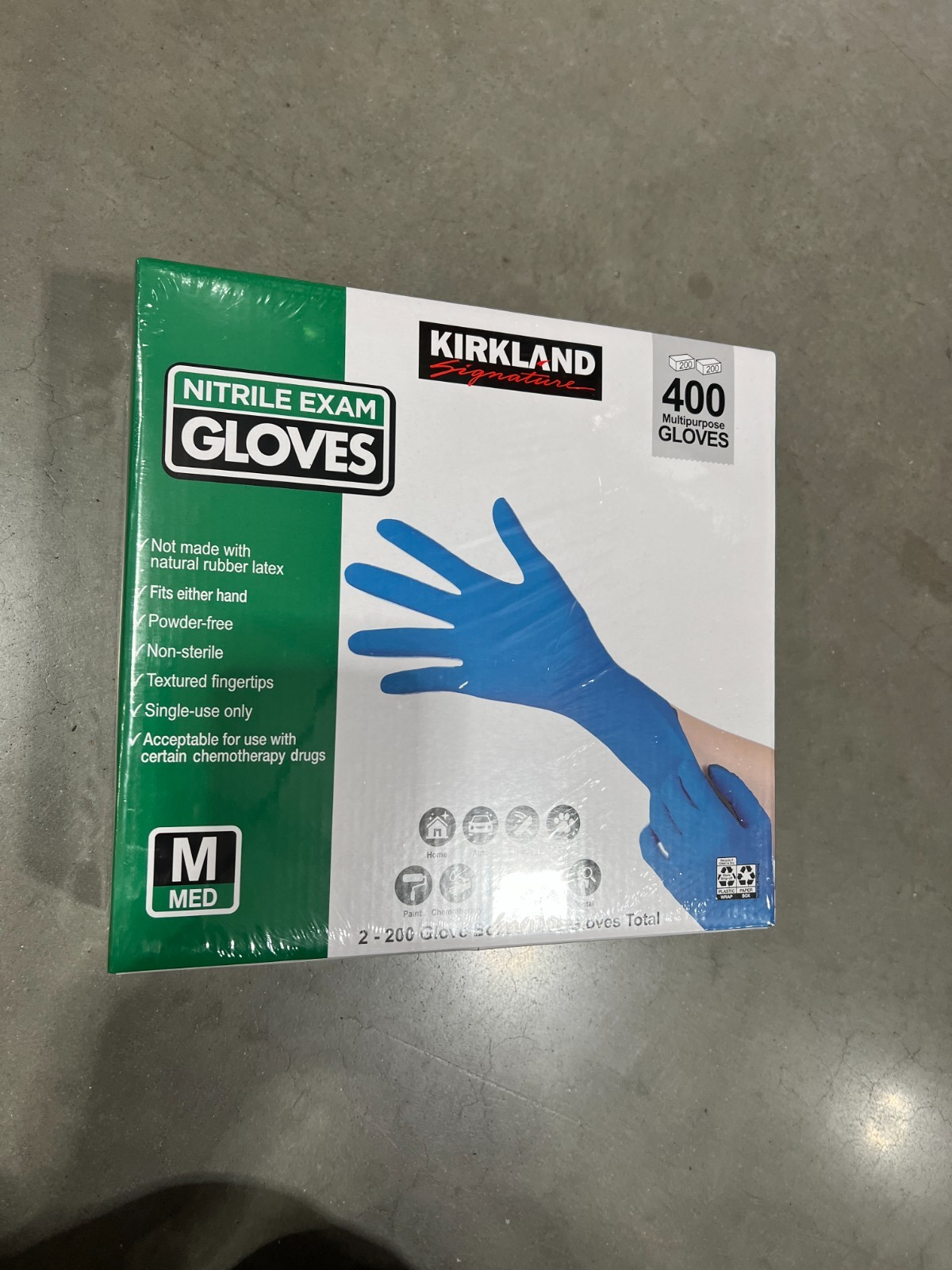 Kirkland Signature Nitrile Exam Gloves – 400 PCS -Size: Medium