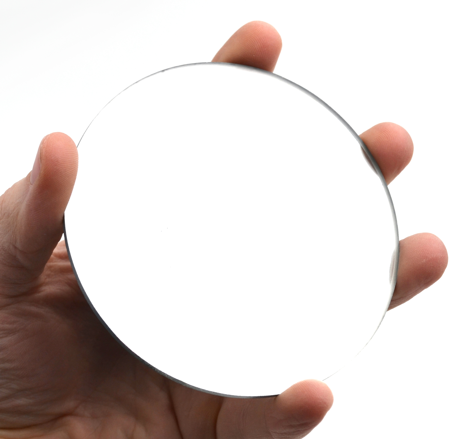 Round Concave Glass Mirror – 4″ (100mm) Diameter – 75mm Focal Length – 3mm