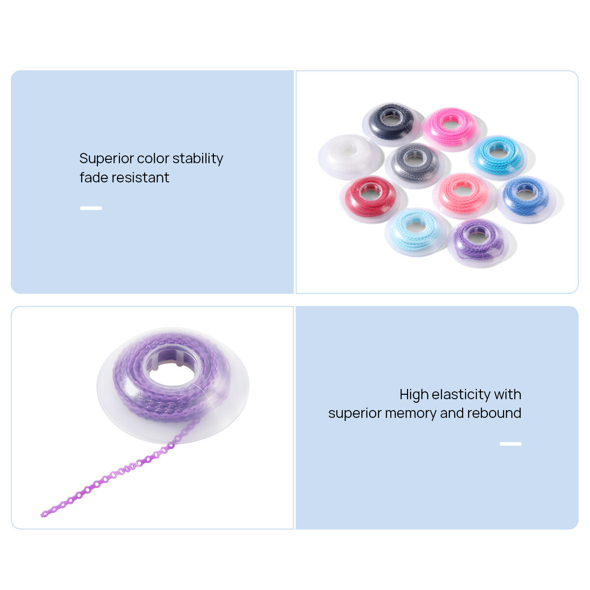 Dental Orthodontic Elastics Chain latex Elastic Ligature Ties Bands for Brackets