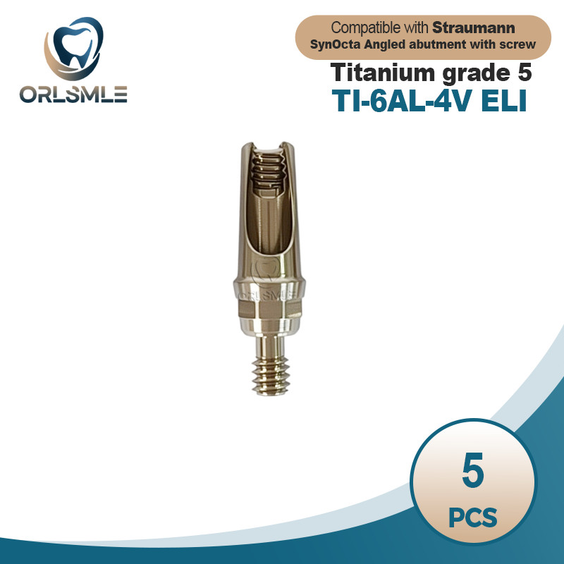 5 pcs 15° Titanium angled cemented abutment fits to ITI Straumann RN synOcta