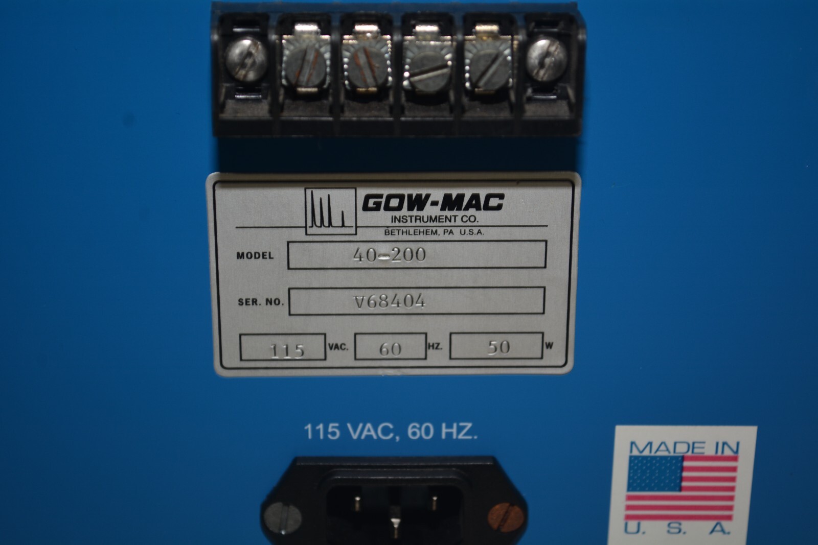 GOW-MAC Instruments Co 40 Series Detector Current (mA) 40-200 #W2380