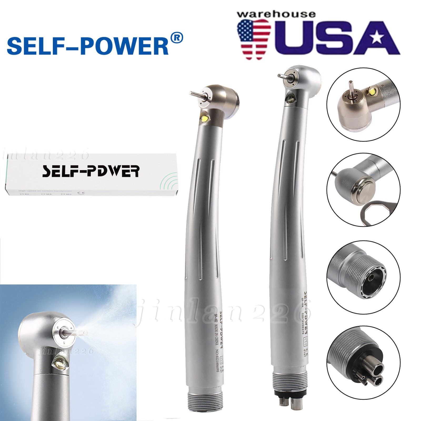 E-generator Dental LED Fiber Optic High Speed Handpiece SP-164/162 KaV Style