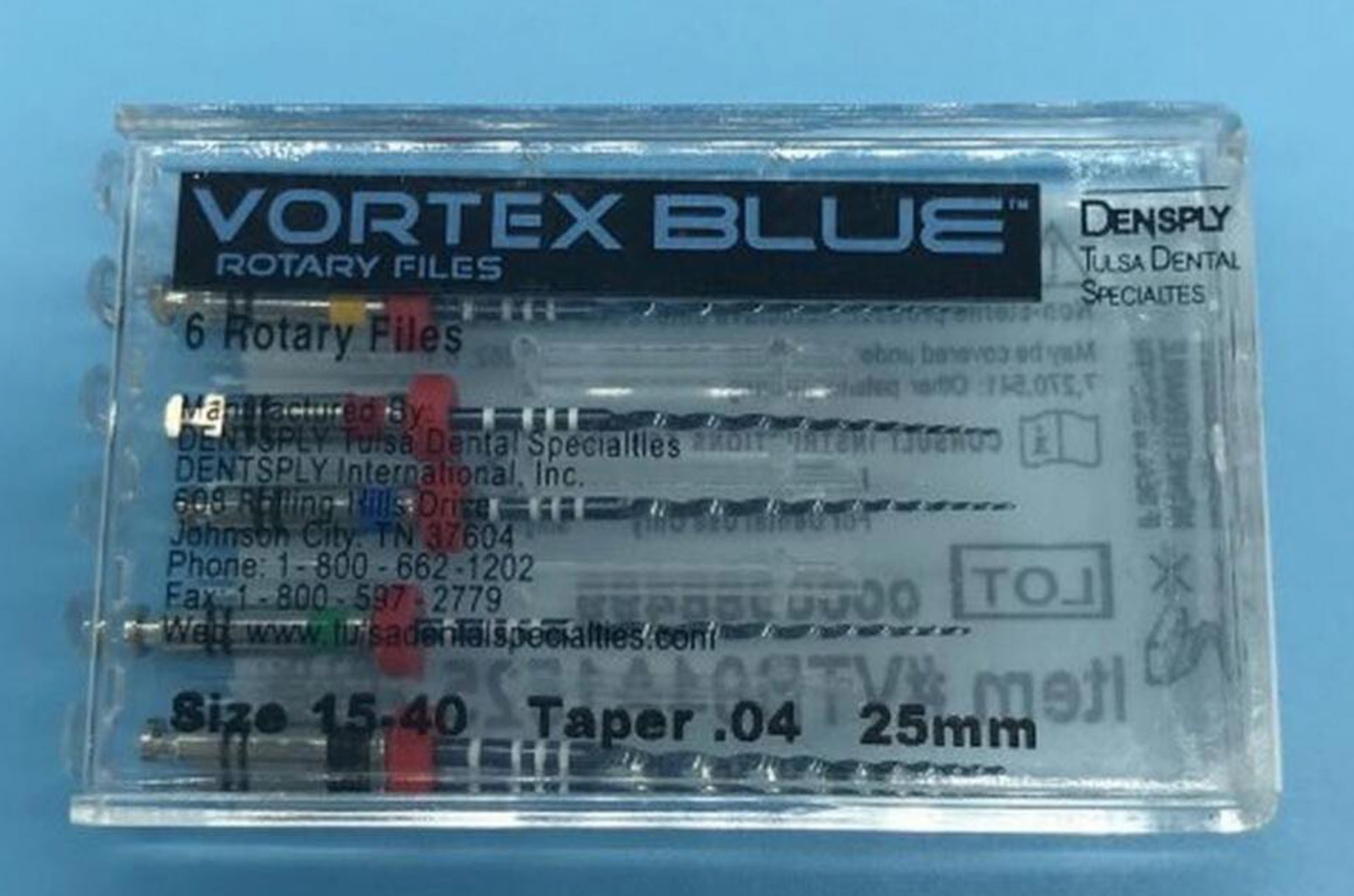 1 pk 31mm .04 Asst Vortex Blue Rotary Files Dentsply Tulsa Dental Root Canal/.