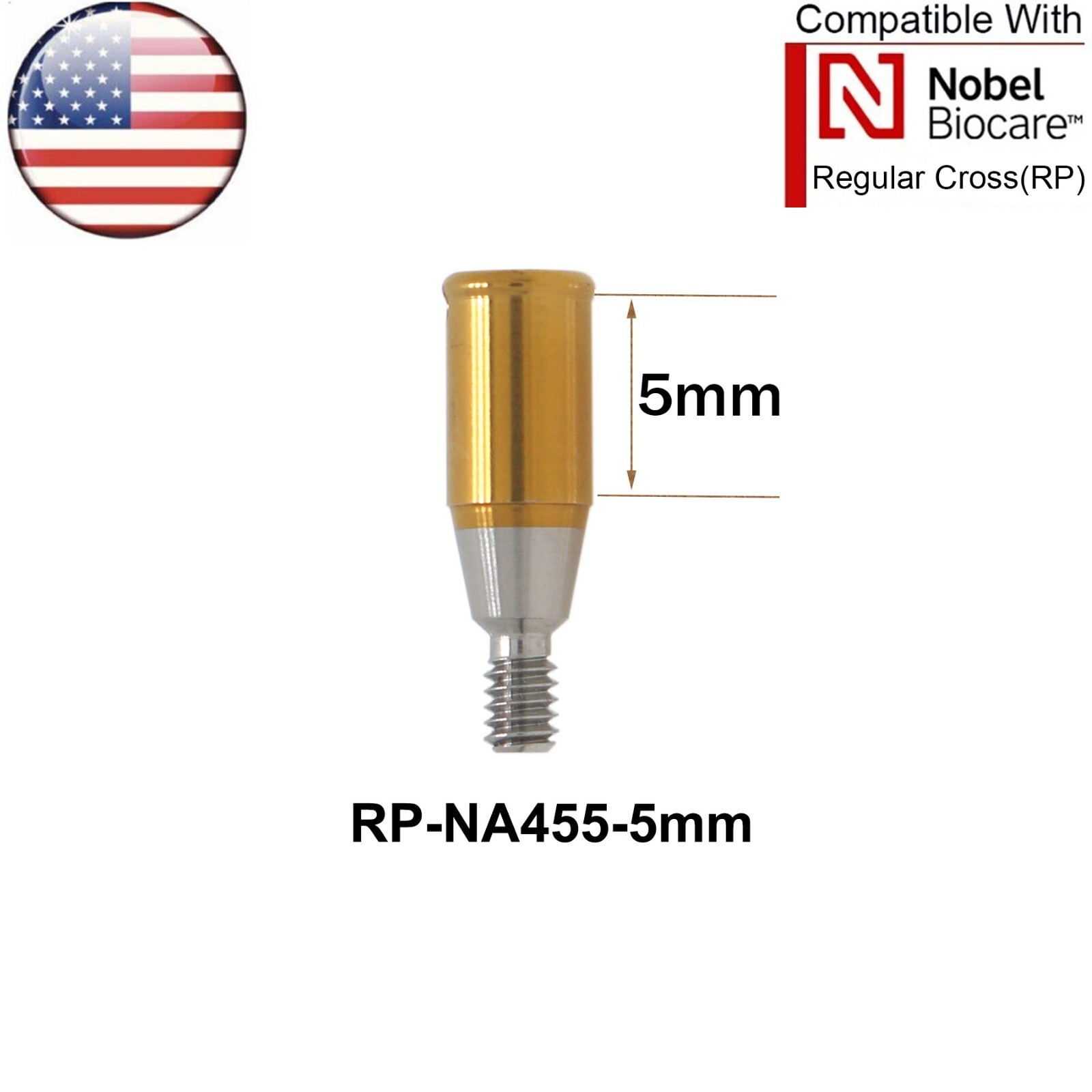 US Dental Locator Abutment NP/RP 1-5mm & Male Cap Kits For Nobel Biocare Active