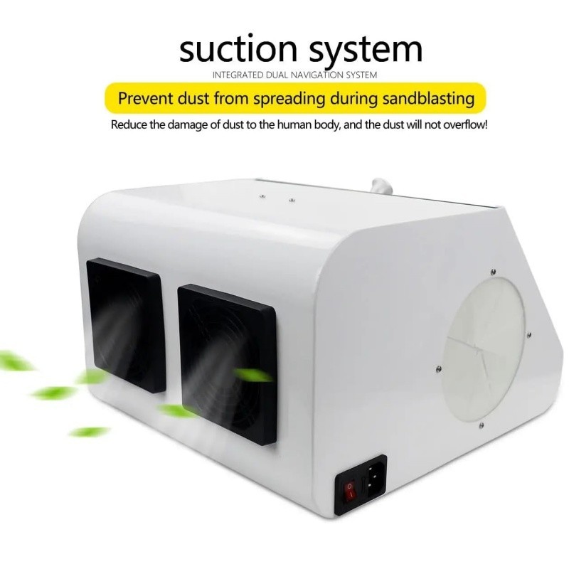 Dental Sandblasting Dust-proof Case LED Light Sandblaster Dust Collector Box EU
