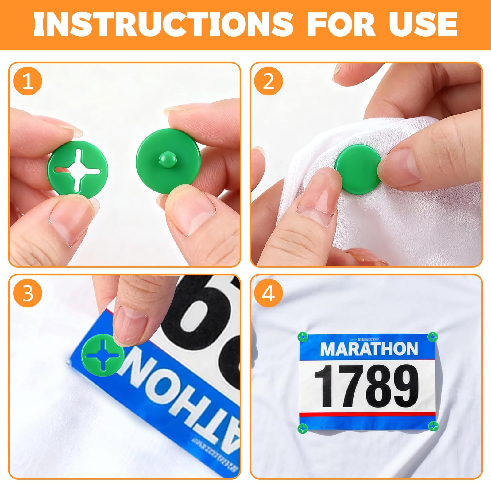 Running Bib Clips, 20Pcs Race Bib Holder, Race Number Buckle Fixing System fo…