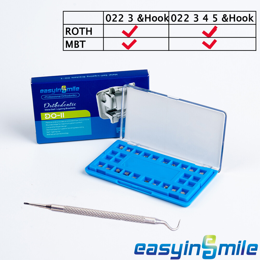 Orthodontic Self Ligating Bracket Dental Metal Braces Roth/MBT Slot. 022