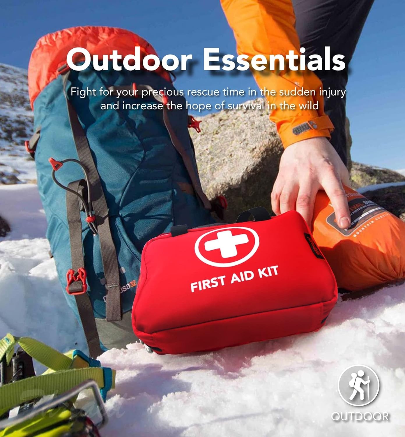 330 Pc First Aid Kit, Waterproof Trauma Bag for Home, Car, Outdoor