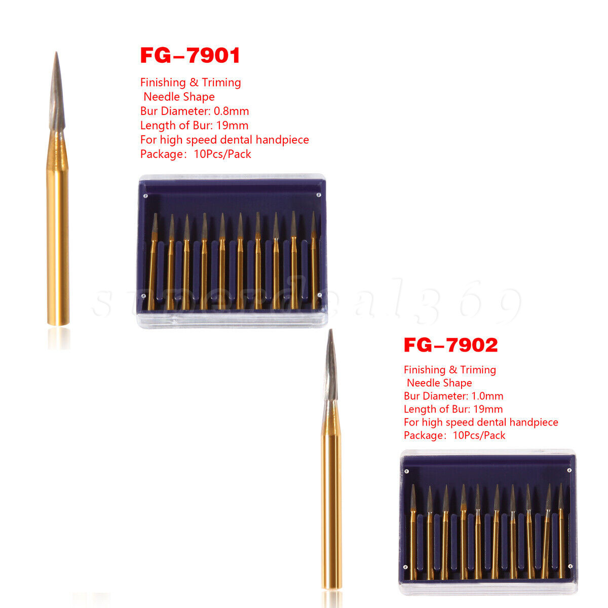 Dental Bur Trimming & Finishing Gold Burs Carbide Burs FG 7901 /7902 /7406 /7408