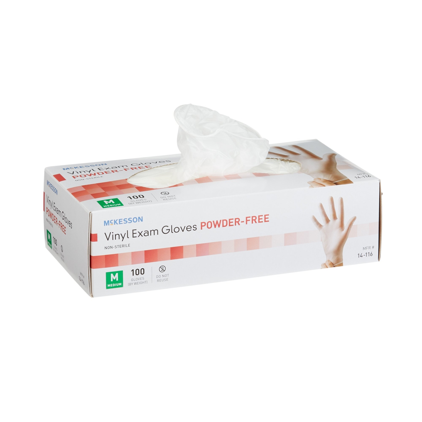 McKesson Vinyl Exam Glove Standard Cuff Length MEDIUM 1000 per Case
