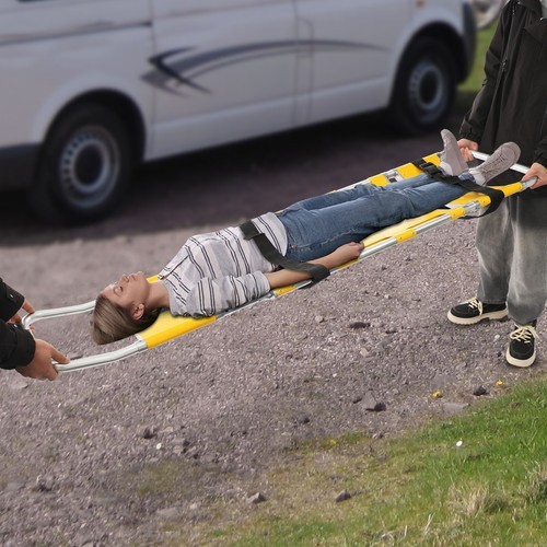 Foldable Aluminum Scoop Stretcher EMS Portable Rescue Stretcher Adjustable Lengt