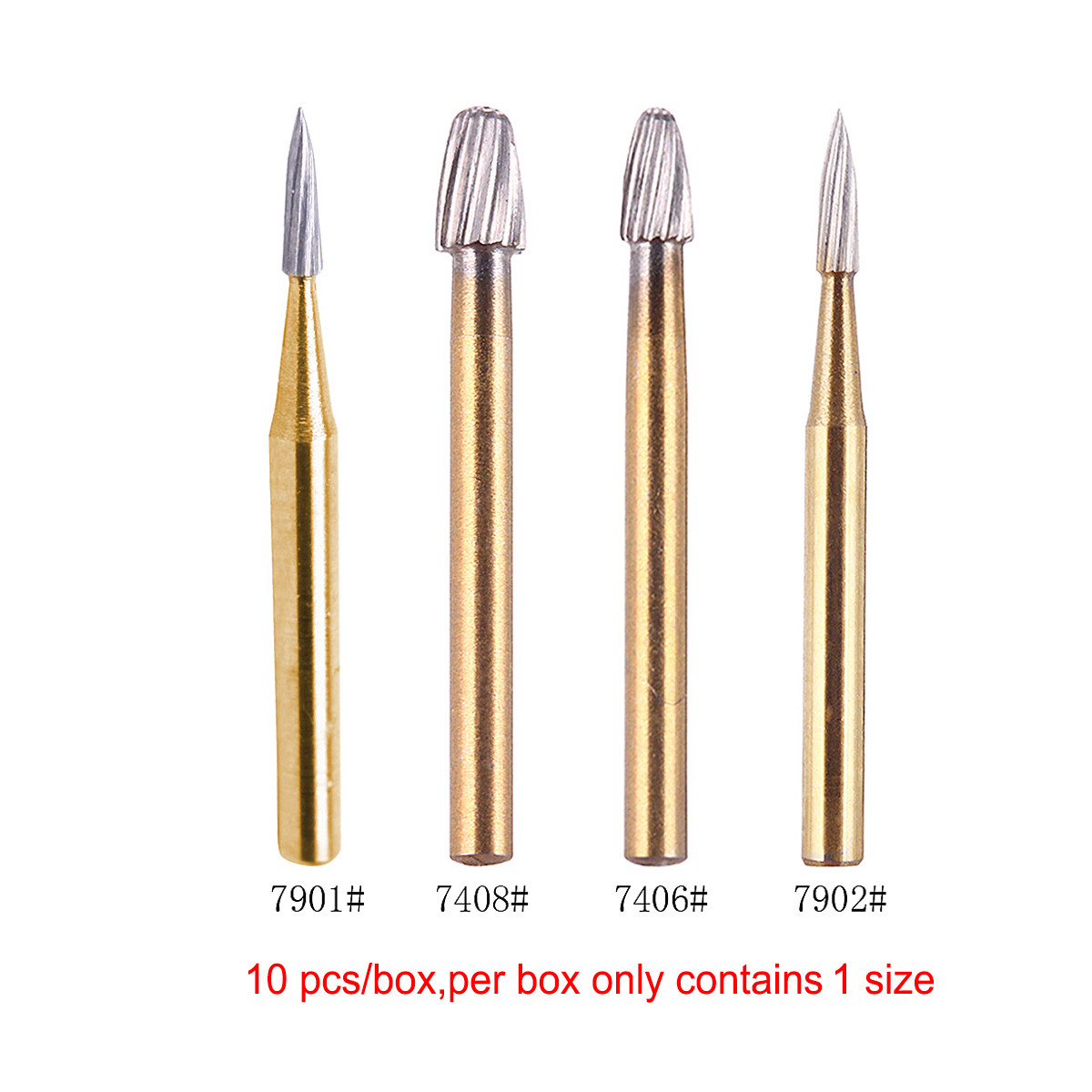 10pcs Dental FG Tungsten Carbide Bur Trimming&Finishing for High Speed Handpiece