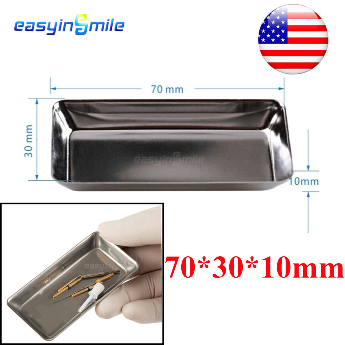 1Pcs Dental Stainless holder Medical Instrument Organizer Tray Small EASYINSMILE