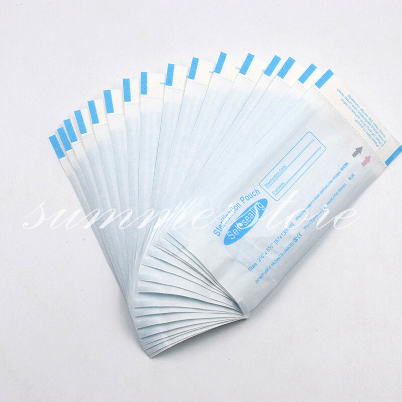 200x Dental Autoclave Serilization 2 1/4″x5 1/8″ 57*130mm Self-Sealing Pouch Bag