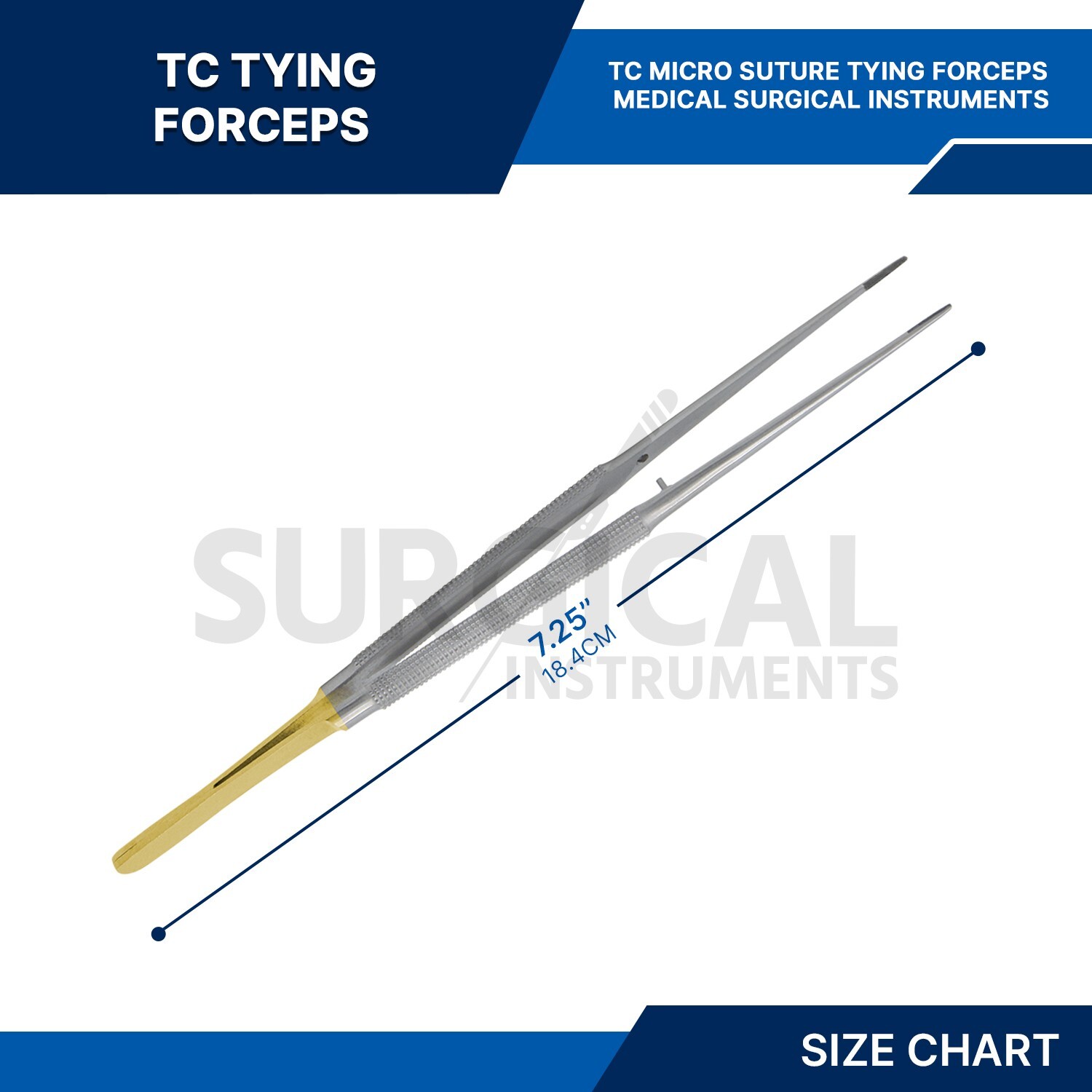 T/C Micro Suture Tying Forceps 7″ With Platform – Medical Surgical German Grade