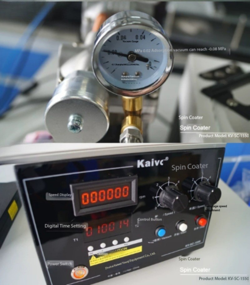 KV-SC-1550 DC24V Spin Coater Speed Vacuum Adsorption Film Throwing Machine