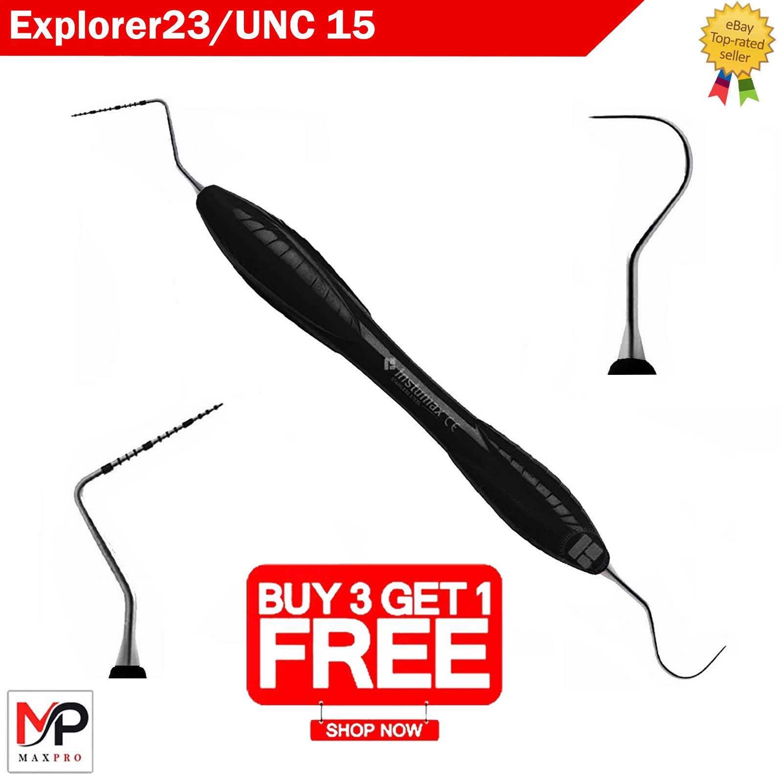 Dental Perio Explorer 23 Probe UNC 15 Silicone Handle Color Marking Double Ended
