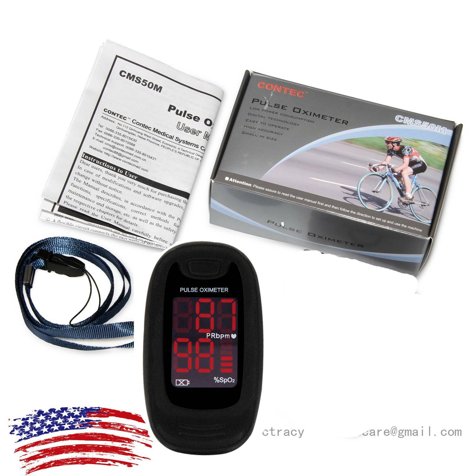 LED Finger Pulse Oximeter Portable SPO2 Sensor Pulse Heart Rate Monitor,blue,FDA