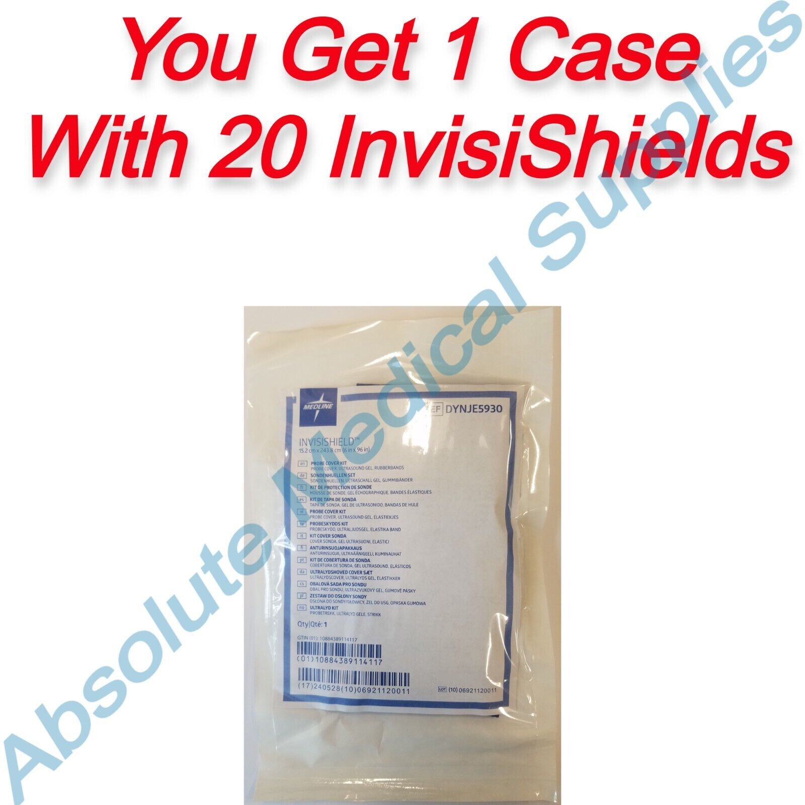 *20-Packs* Medline InvisiShield Probe Cover Kit Sterile 6″ x 96″ DYNJE5930