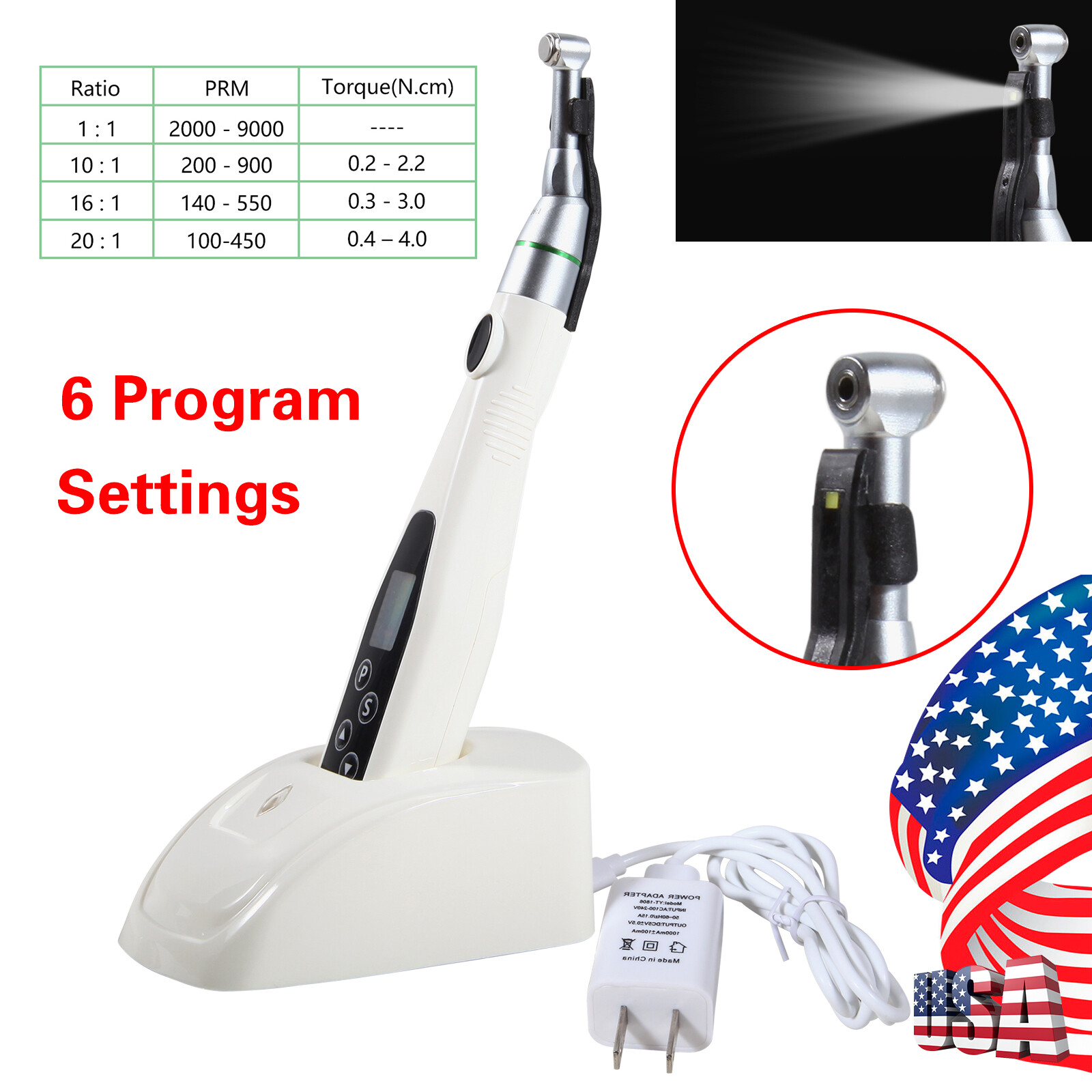 Dental Fiber Optic LED E-generator 2/4H YBM/ LED Wireless Endodontic Endo Motor