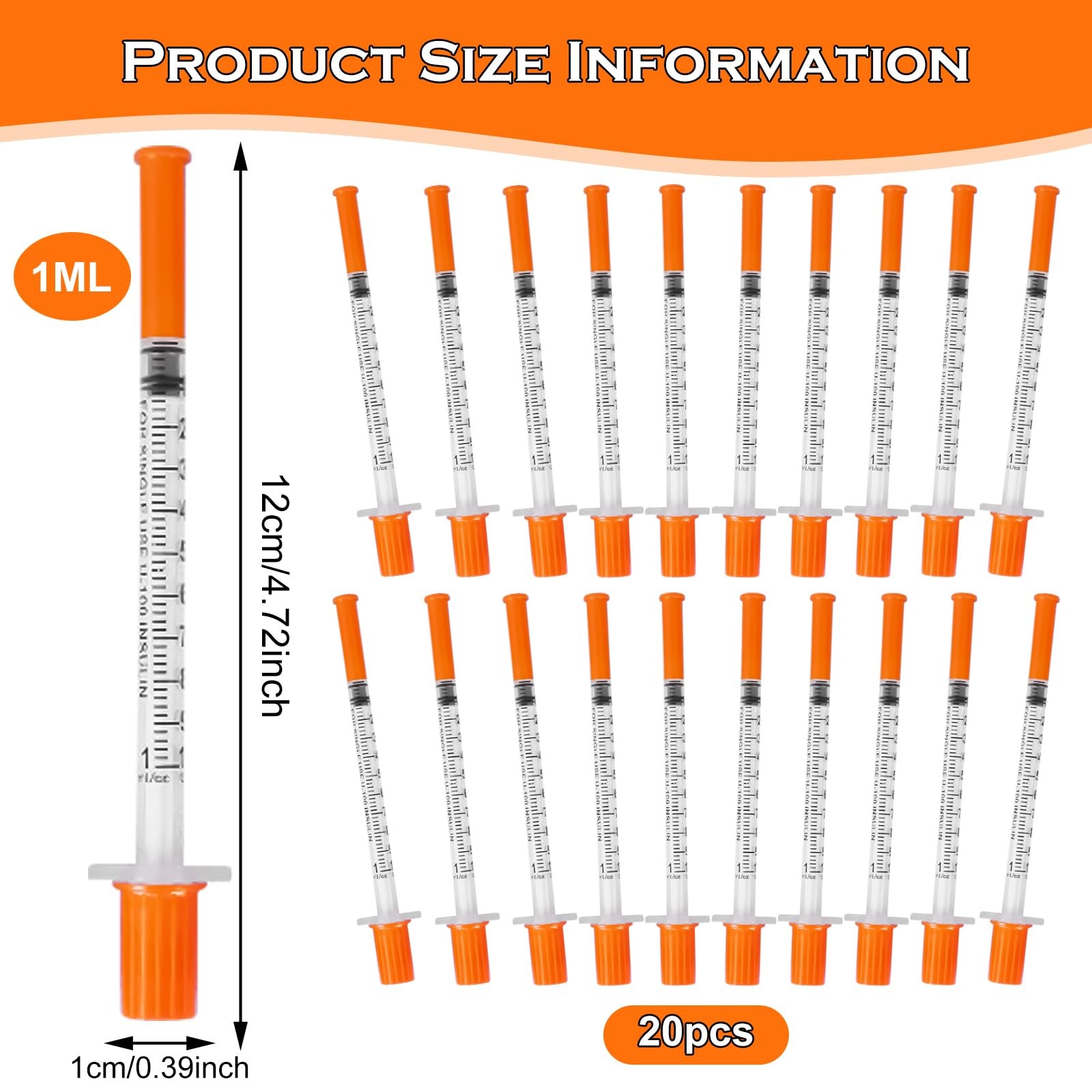 20pcs 1ml/cc Plastic Multi Purpose Measuring Tools Plastic Tube Syringes Single…