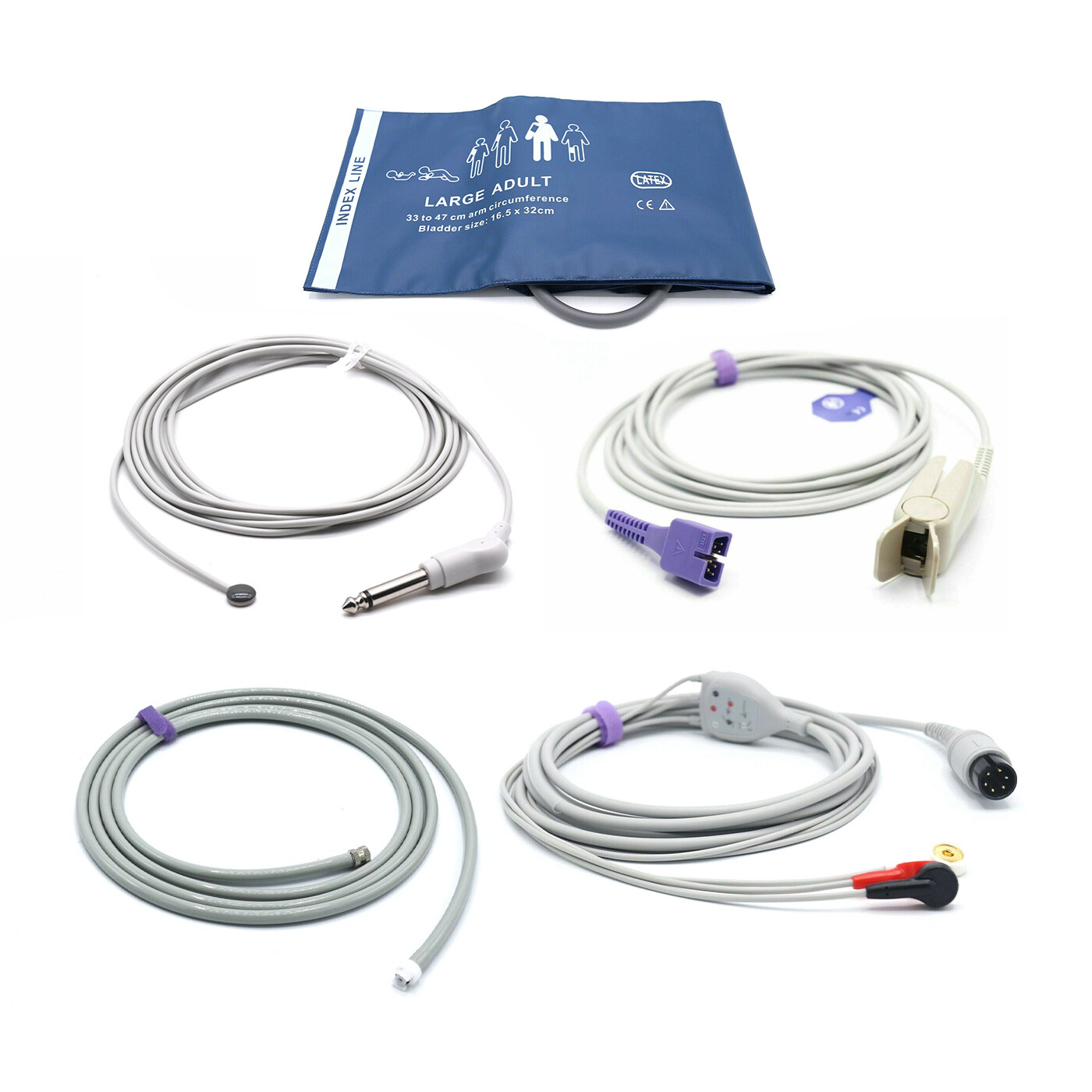 Welch Allyn Accessories Bundle – Cuff Hose, SpO2 Nellcor Oximax, ECG Temperature