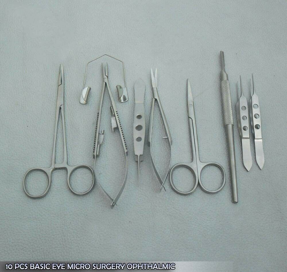 10 Pcs Basic Eye Micro Surgery Ophthalmic Scissors Surgical Instruments EY-021