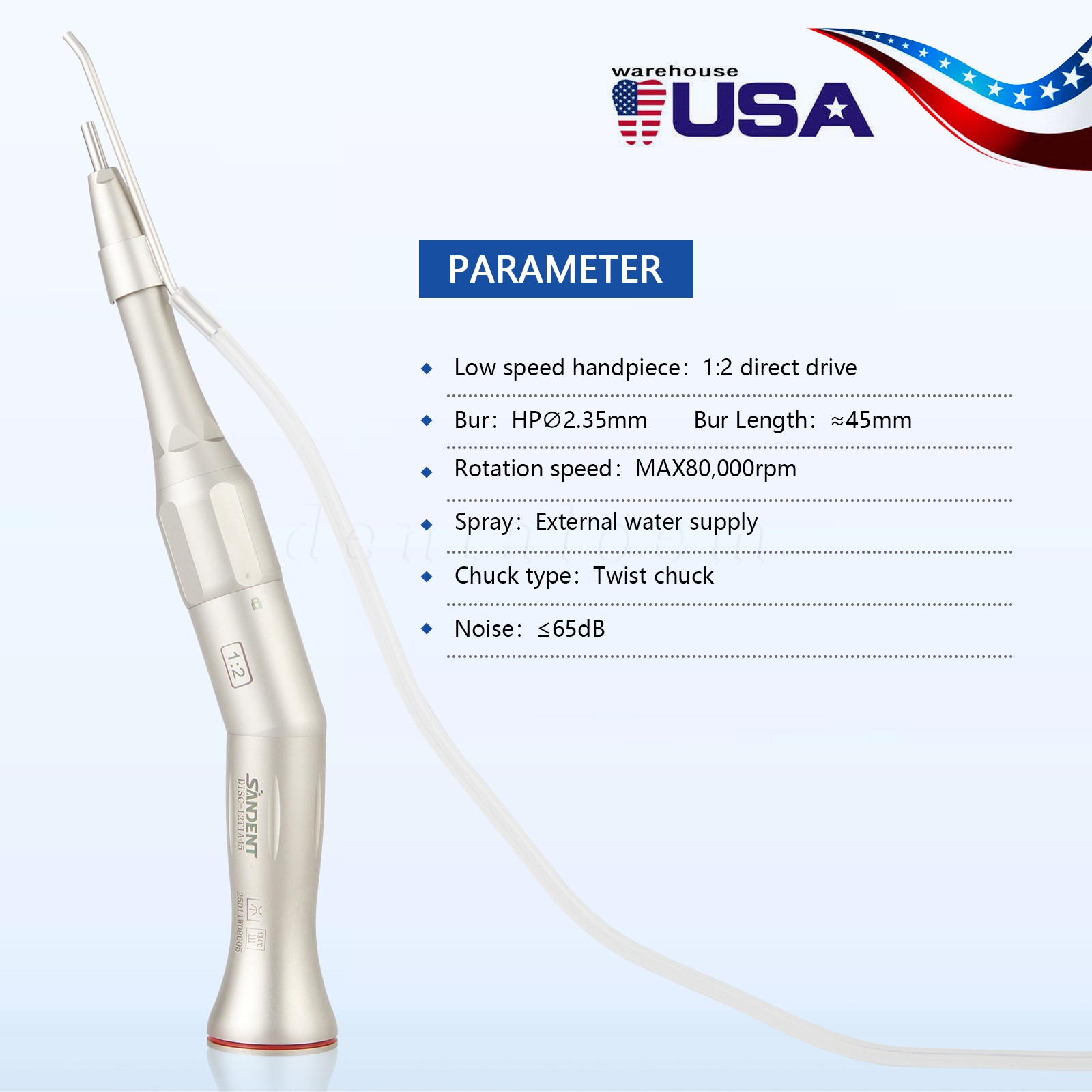1-100 SANDENT Dental 1:2 Surgical Osteotomy Low Speed Handpiece 20º Contra Angle