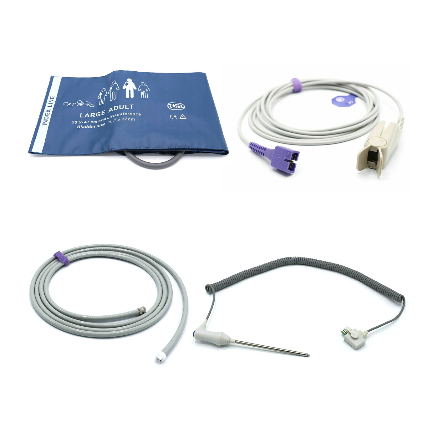Welch Allyn Accessories Bundle – Cuff, Hose, SpO2 Nellcor Oximax, Temperature