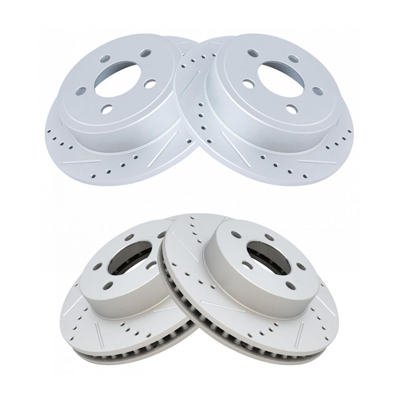 Disc Brake Rotor 4pcs Set Front Rear for Jeep Liberty 2003-2007 5 Lug BR53001
