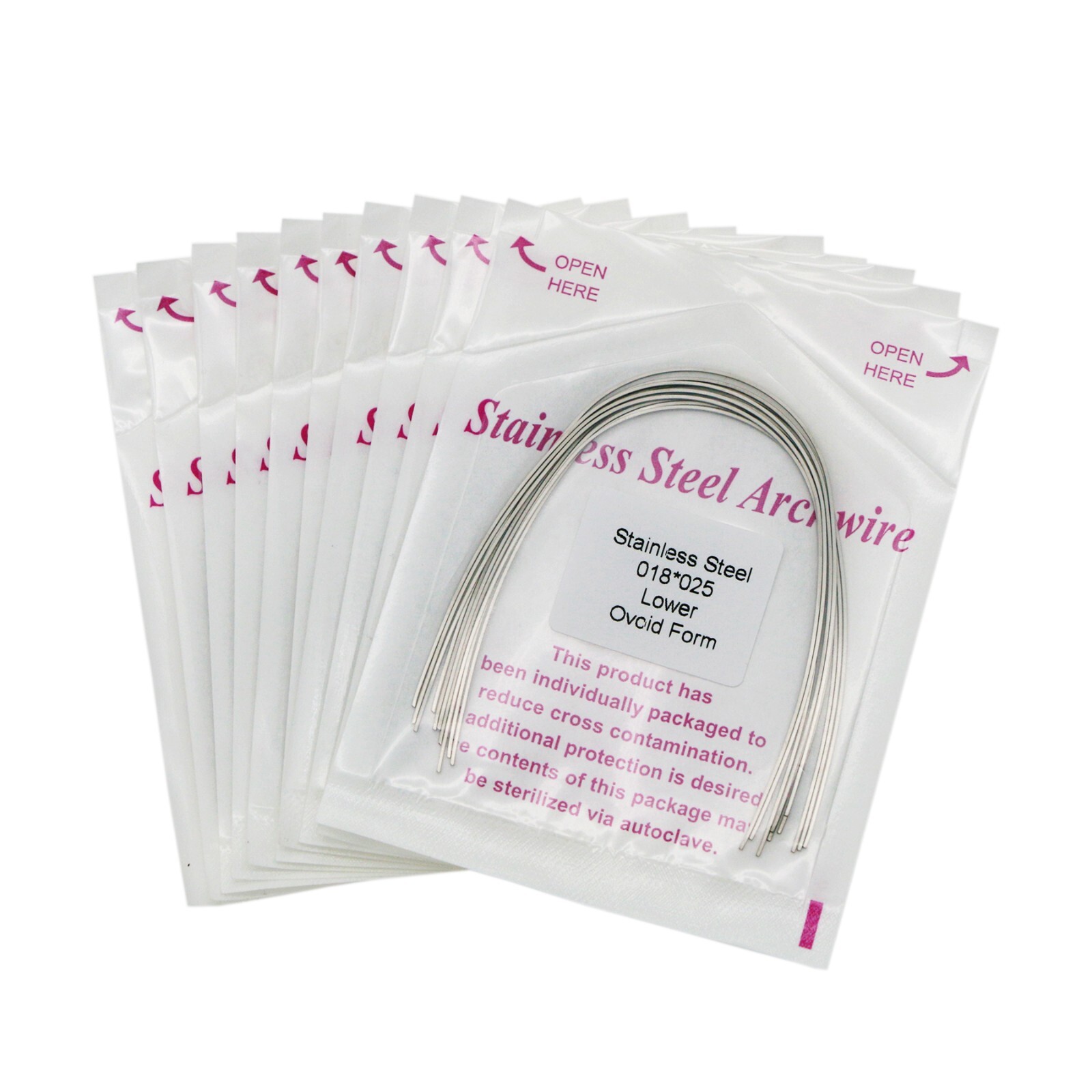 100 Pcs Dental Orthodontic Stainless Steel Recrangular Arch Wire Ovoid Form
