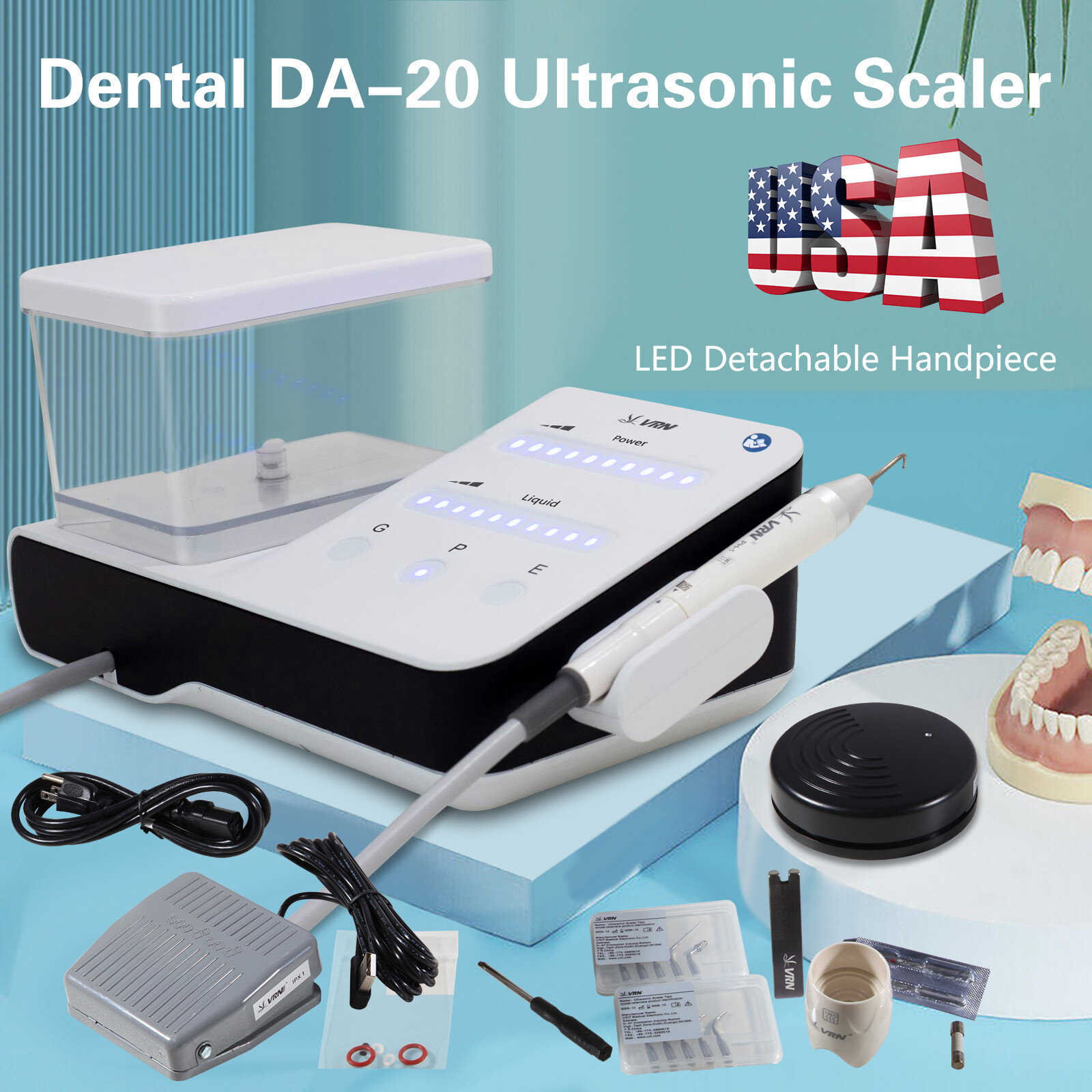 LED Dental Ultrasonic Piezo Scaler Handpiece Bottles Fit EMS Cavitron Woodpecker