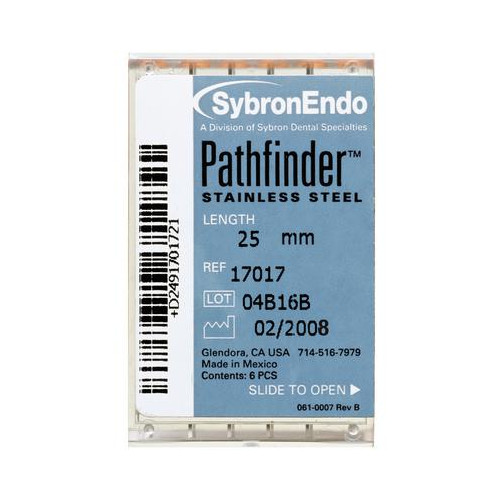 Kerr Dental 17017 SybronEndo Pathfinder Endodontic Hand Files 25mm 6/Bx