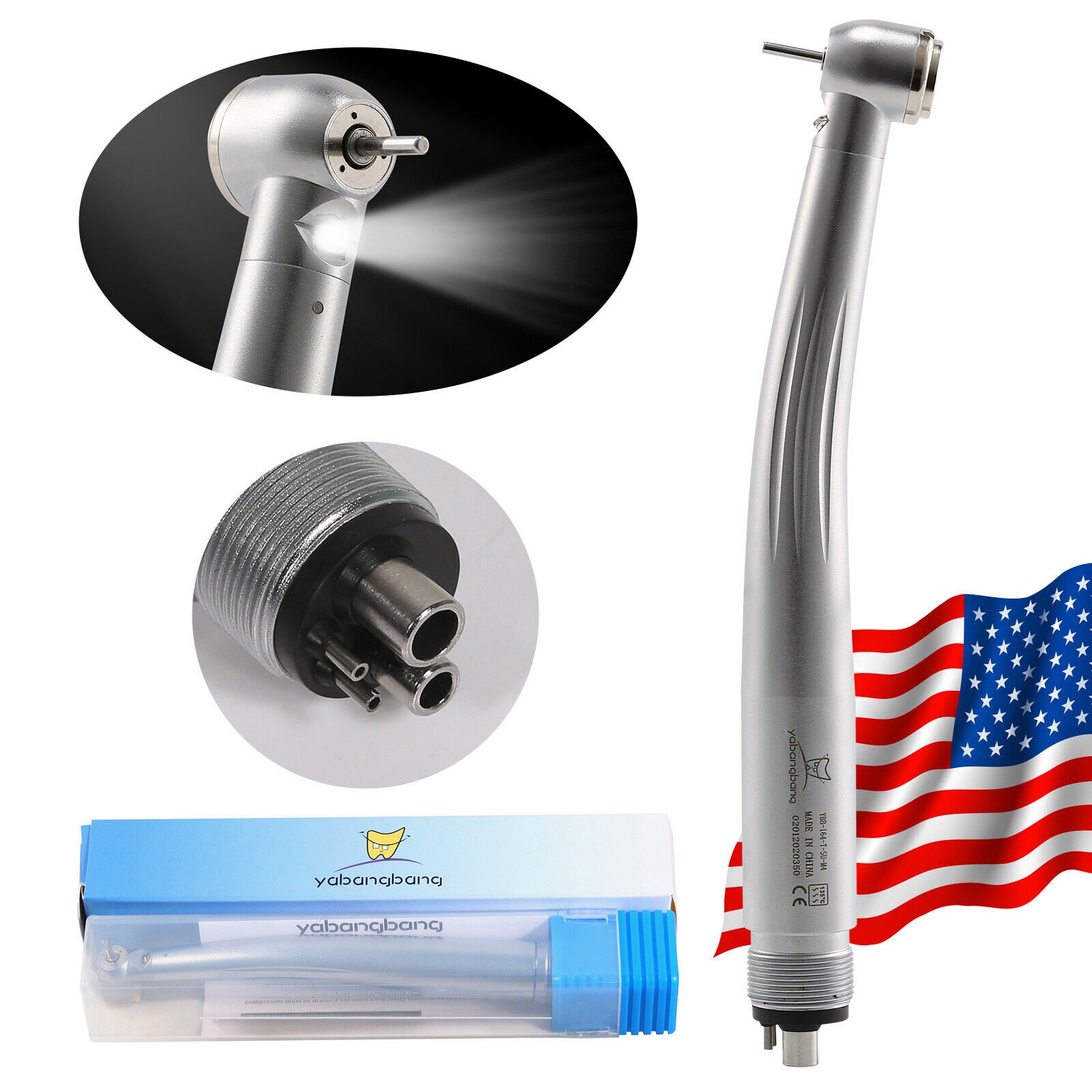Dental LED E-generator Fiber Optic 2*High +1*Low Speed Handpiece 4/2 Hole YBB