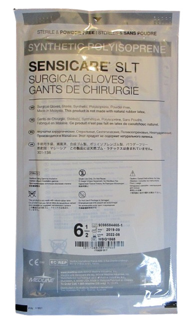 Sensicare SLT Synthetic Polyisoprene Surgical Gloves 6 1/2 (50) MSG1565