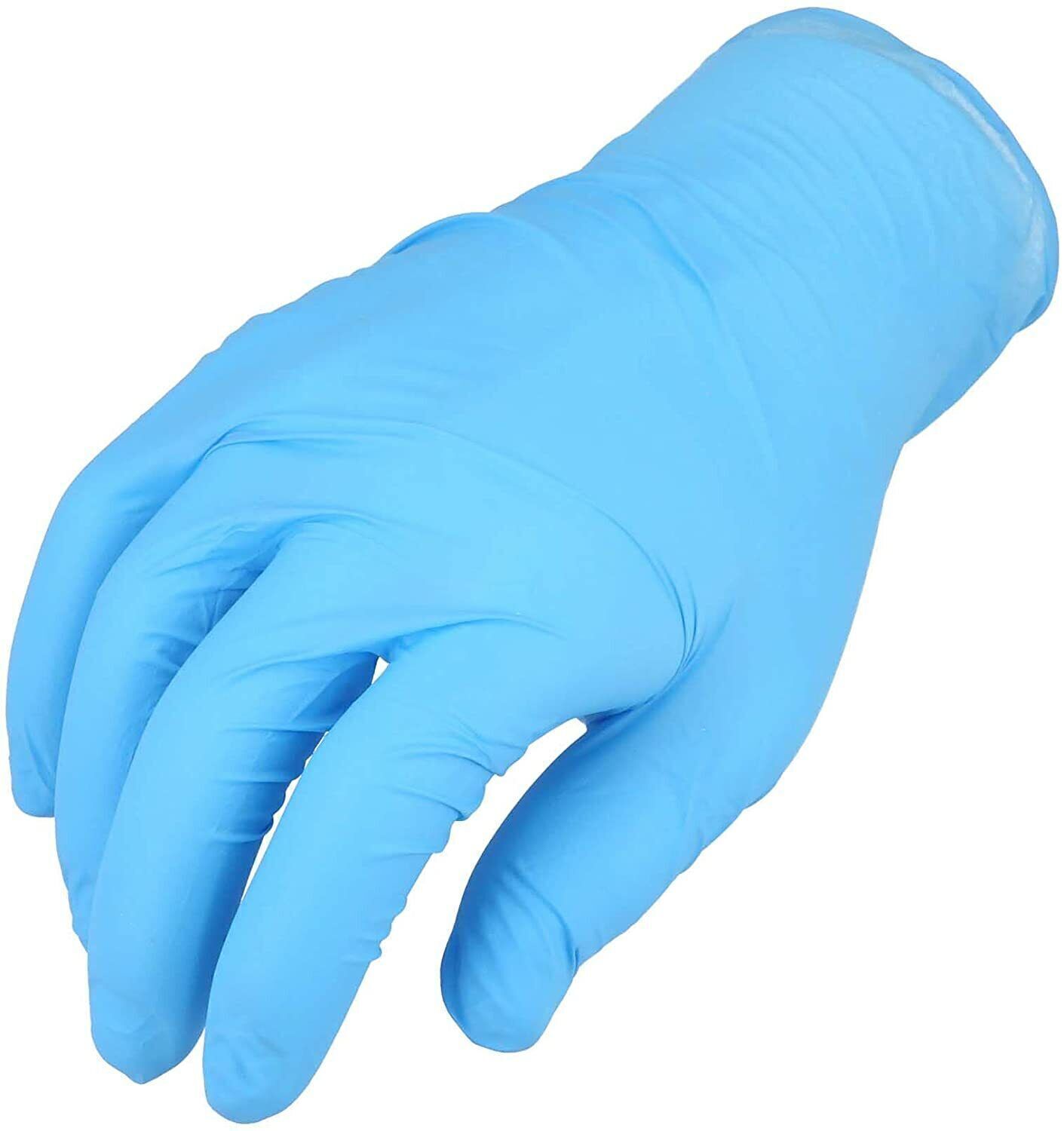 Blue Nitrile Disposable Medical Examination Gloves, Latex Free, Powder Free