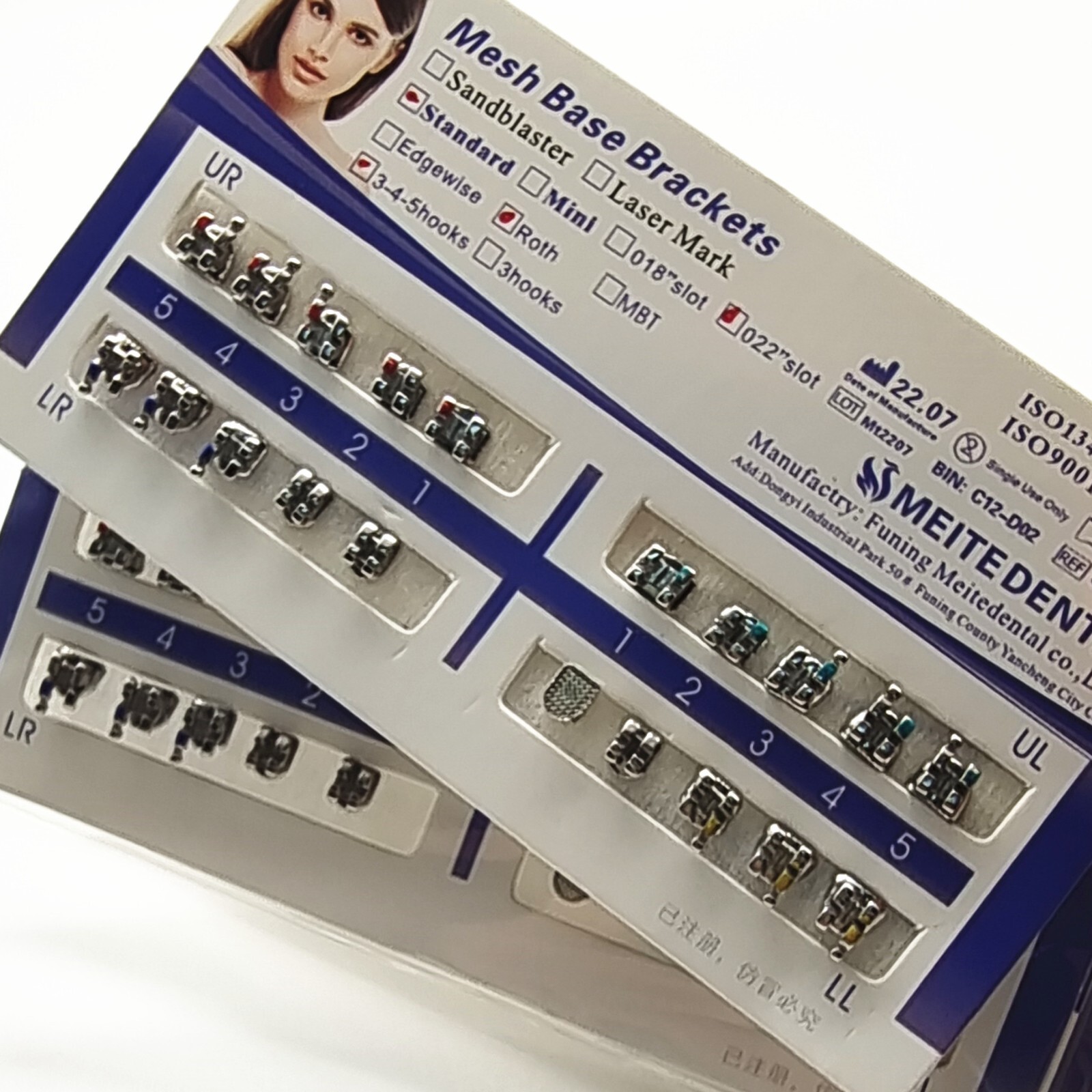 20pc/Kit Dental Orthodontic Bracket Braces Standard Roth .022 Hooks 3-4-5