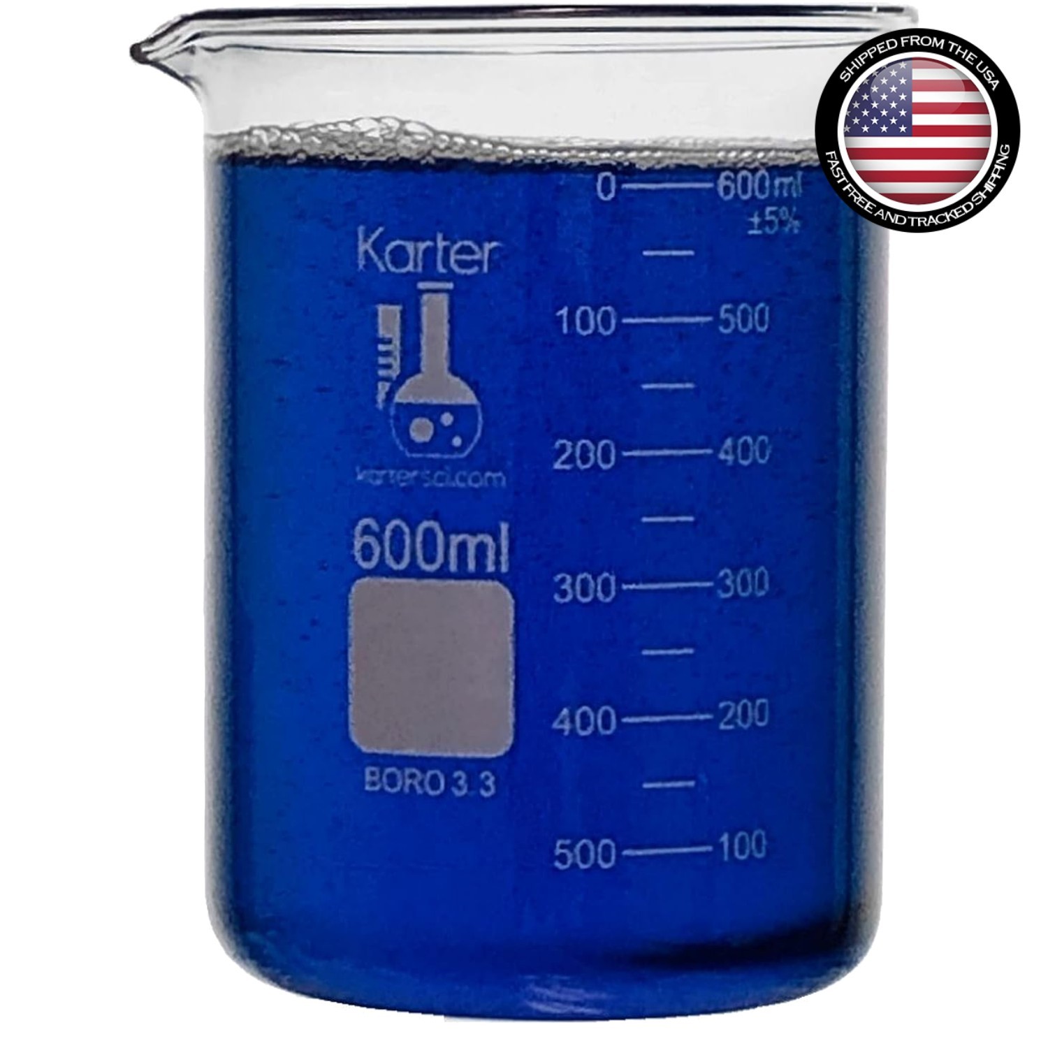 600ml Heavy-Duty Beaker – Borosilicate 3.3 Glass with Exceptional Pouring Design