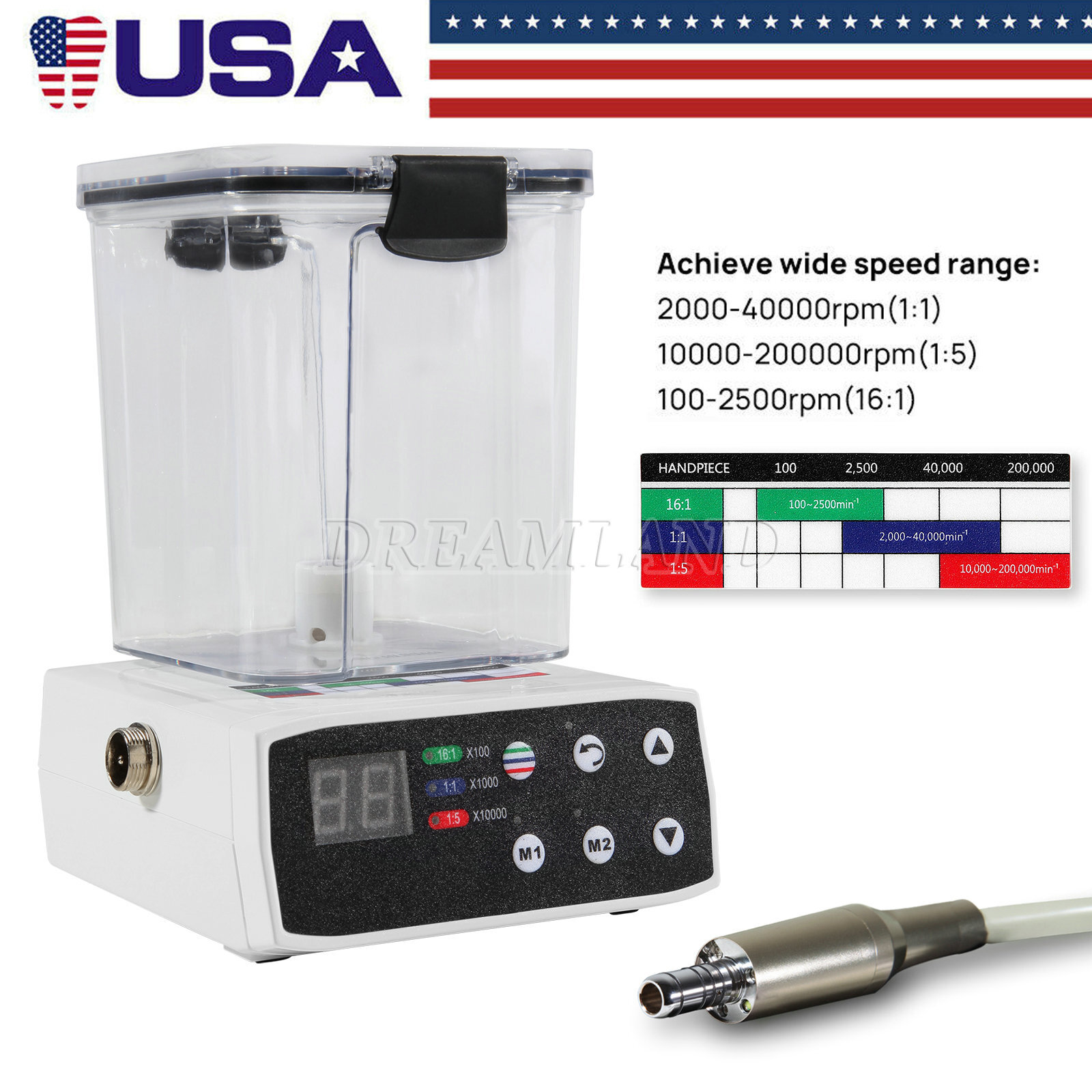 Dental LED Electric Motor System Micromotor & Water Tank For Practice UPS