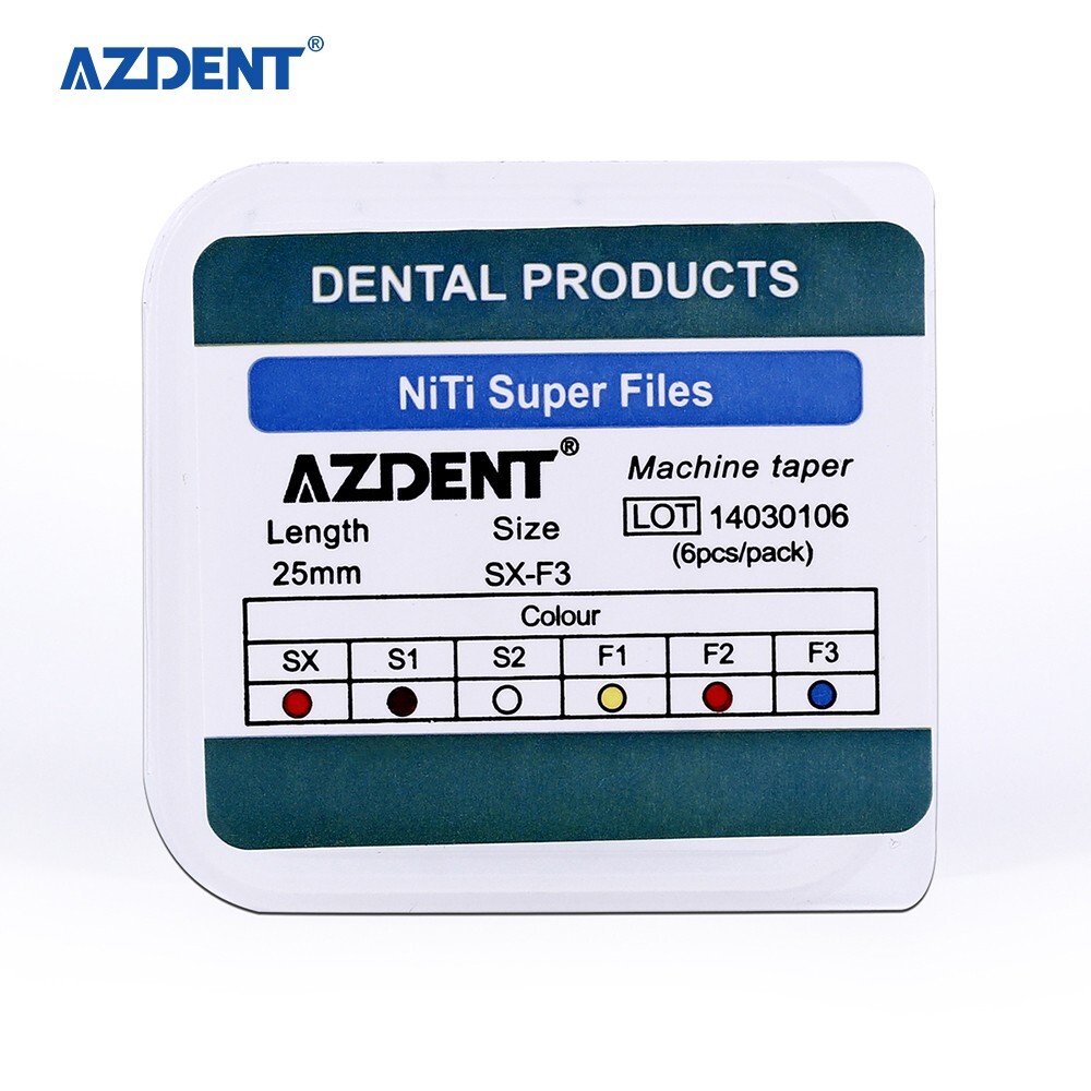 6pcs Endodontic Dental Endo Root Canal NiTi Super Rotary Files 25mm Engine Use