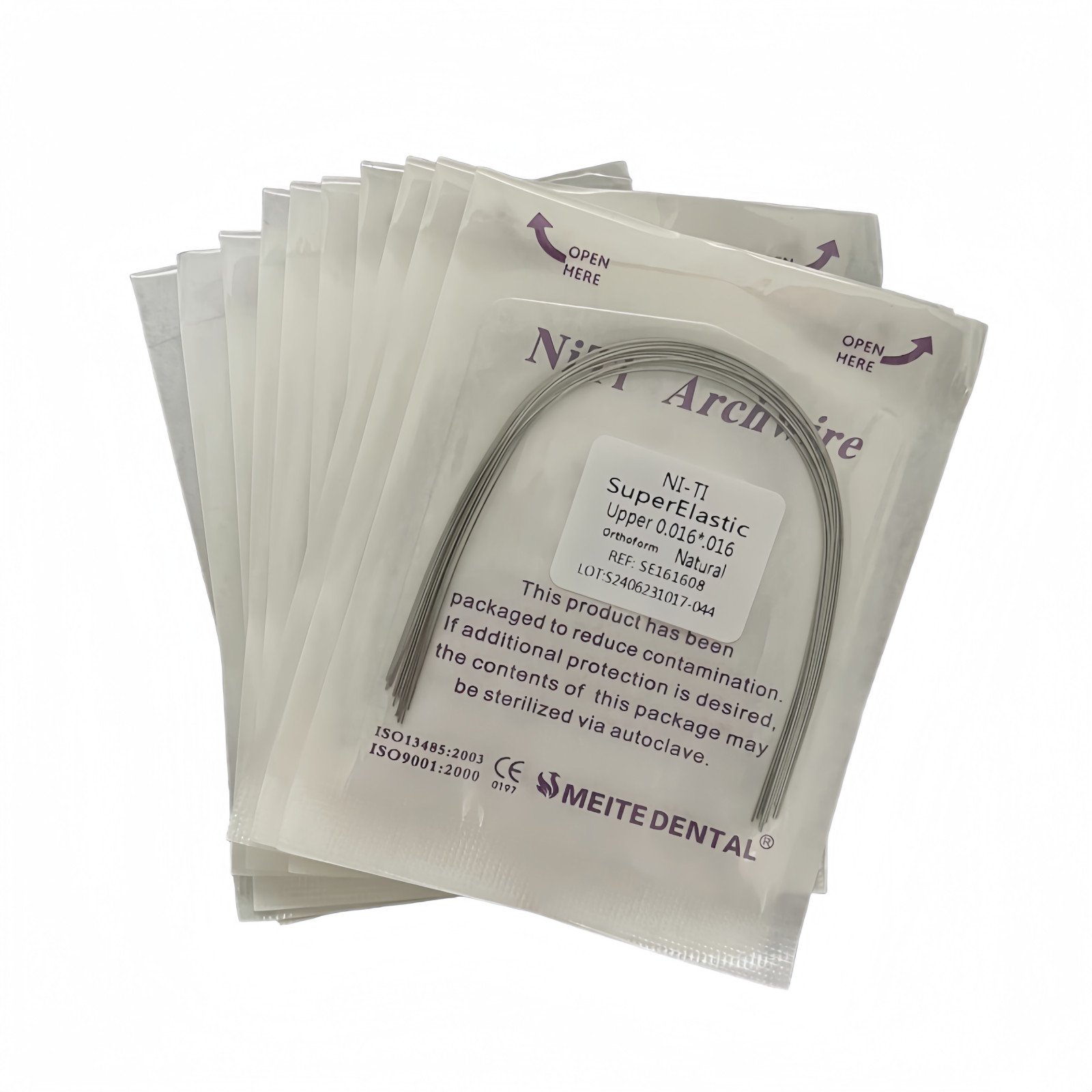 Dental Orthodontic Arch Wire Super Elastic Niti Round Rectangular Natural Form