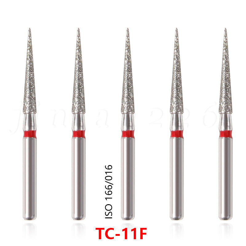 100Pcs Diamond Bur Tooth Drill for Dental High Speed Handpiece Mixed 20 Type USA